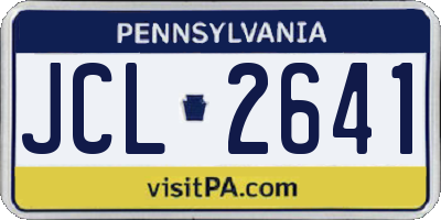 PA license plate JCL2641