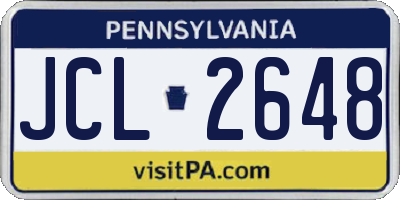 PA license plate JCL2648