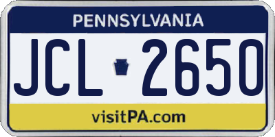 PA license plate JCL2650
