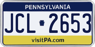 PA license plate JCL2653