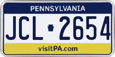 PA license plate JCL2654