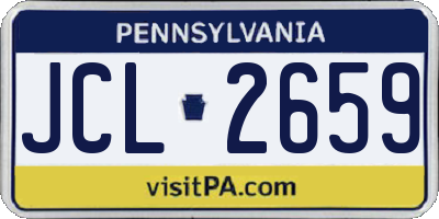 PA license plate JCL2659