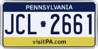 PA license plate JCL2661