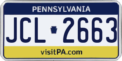 PA license plate JCL2663