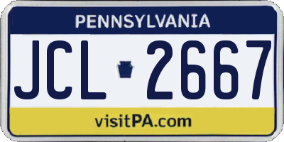 PA license plate JCL2667