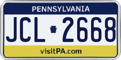 PA license plate JCL2668
