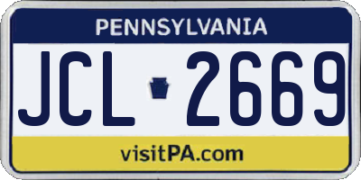 PA license plate JCL2669