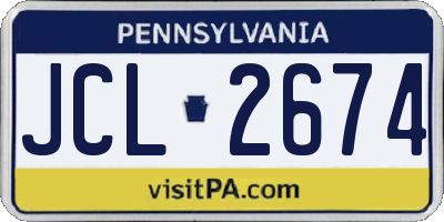 PA license plate JCL2674