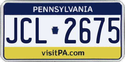 PA license plate JCL2675