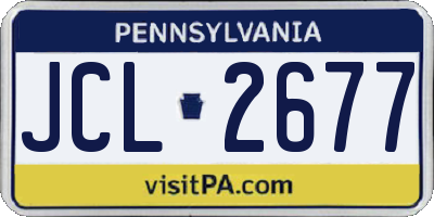 PA license plate JCL2677