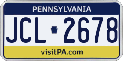 PA license plate JCL2678