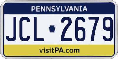PA license plate JCL2679