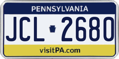 PA license plate JCL2680