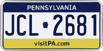 PA license plate JCL2681
