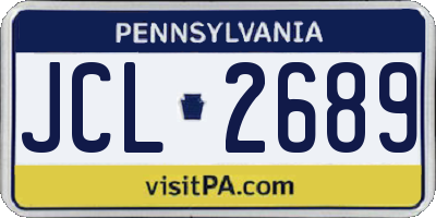 PA license plate JCL2689