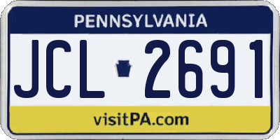 PA license plate JCL2691