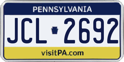 PA license plate JCL2692