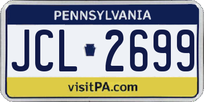 PA license plate JCL2699