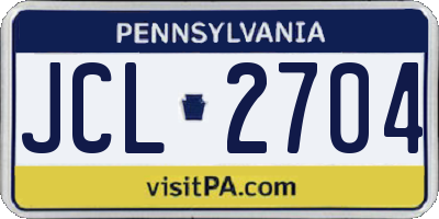 PA license plate JCL2704