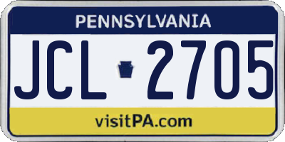 PA license plate JCL2705