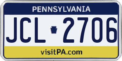 PA license plate JCL2706