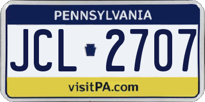 PA license plate JCL2707
