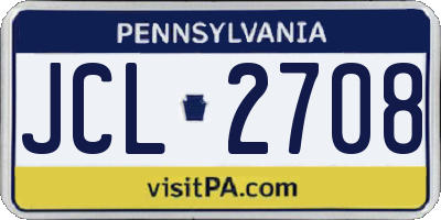 PA license plate JCL2708