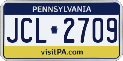 PA license plate JCL2709