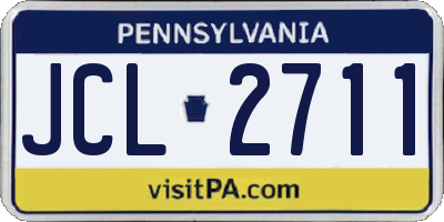 PA license plate JCL2711