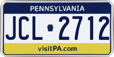 PA license plate JCL2712