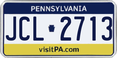 PA license plate JCL2713