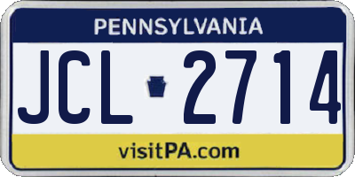 PA license plate JCL2714