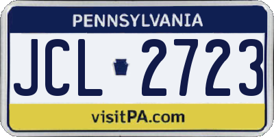 PA license plate JCL2723