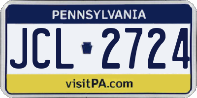 PA license plate JCL2724
