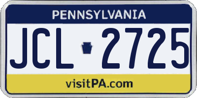 PA license plate JCL2725