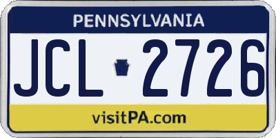 PA license plate JCL2726