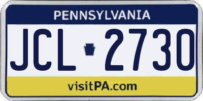 PA license plate JCL2730