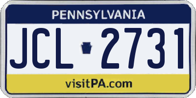 PA license plate JCL2731
