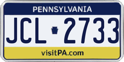 PA license plate JCL2733