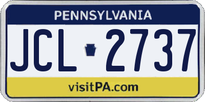 PA license plate JCL2737