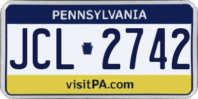 PA license plate JCL2742