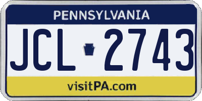 PA license plate JCL2743