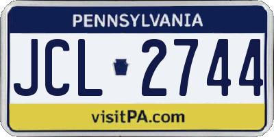 PA license plate JCL2744