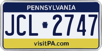 PA license plate JCL2747