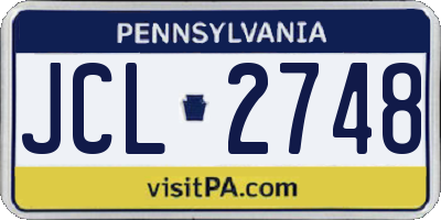 PA license plate JCL2748