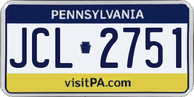 PA license plate JCL2751