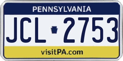 PA license plate JCL2753