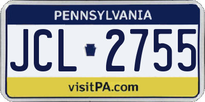 PA license plate JCL2755