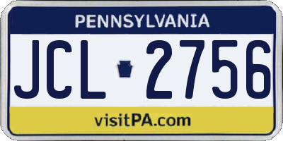 PA license plate JCL2756