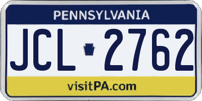 PA license plate JCL2762